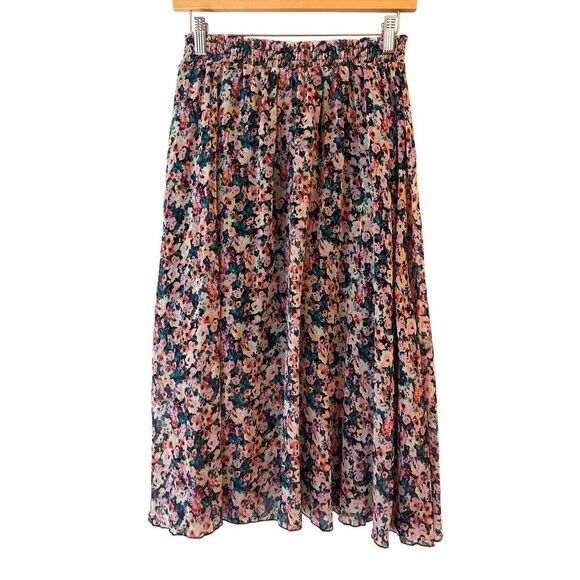 Disney Cinderella Floral Midi Chiffon Skirt sz XS Cottagecore romantic dainty pr - Picture 2 of 8